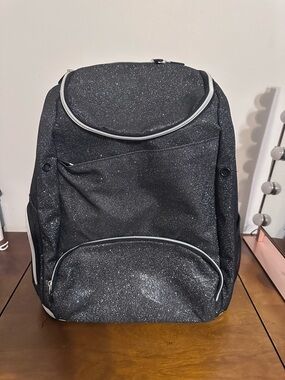 Black Sparkle Varsity Backpack